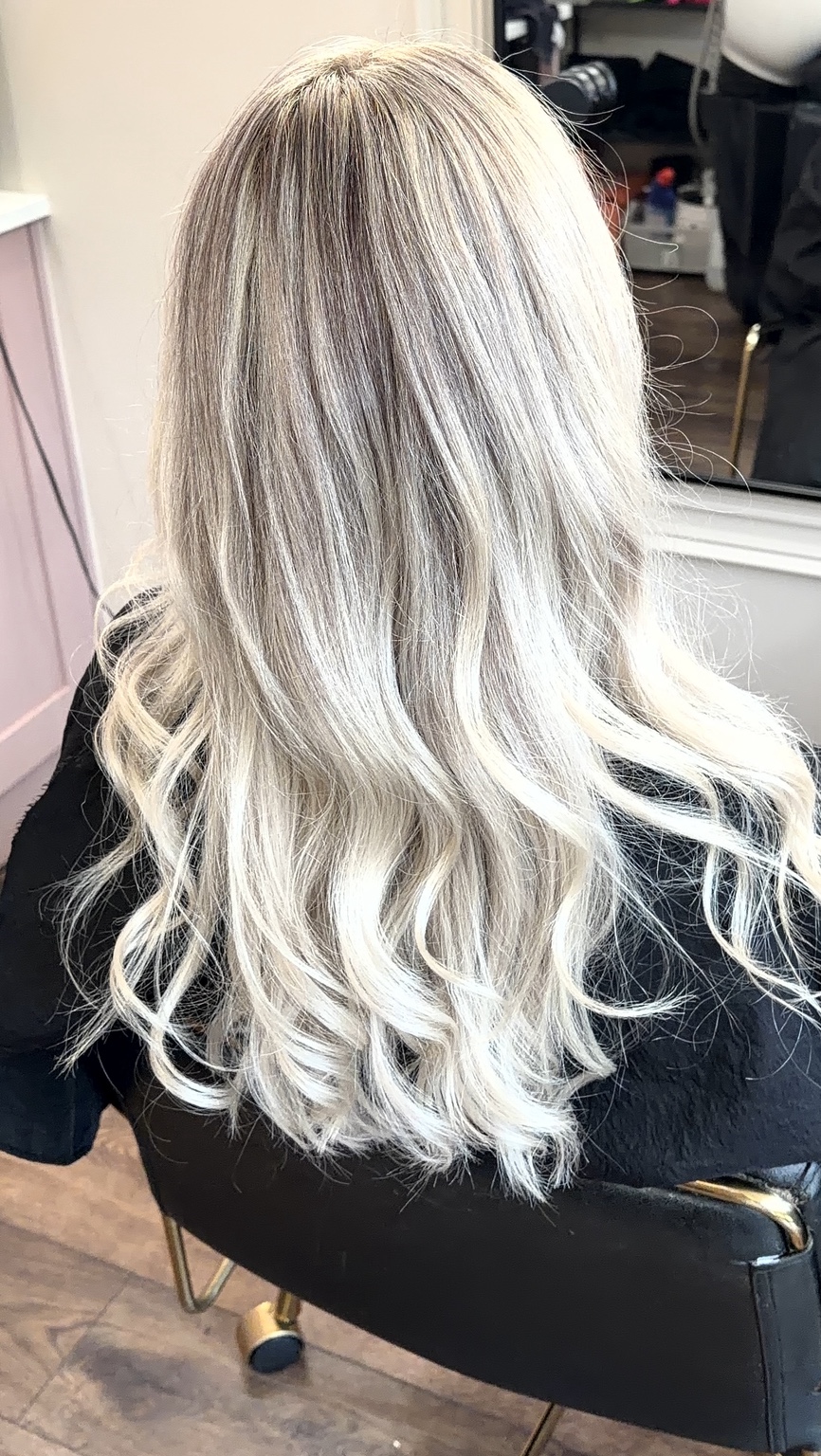 Over-Blonde Rebalance with added depth and soft waves by Selina